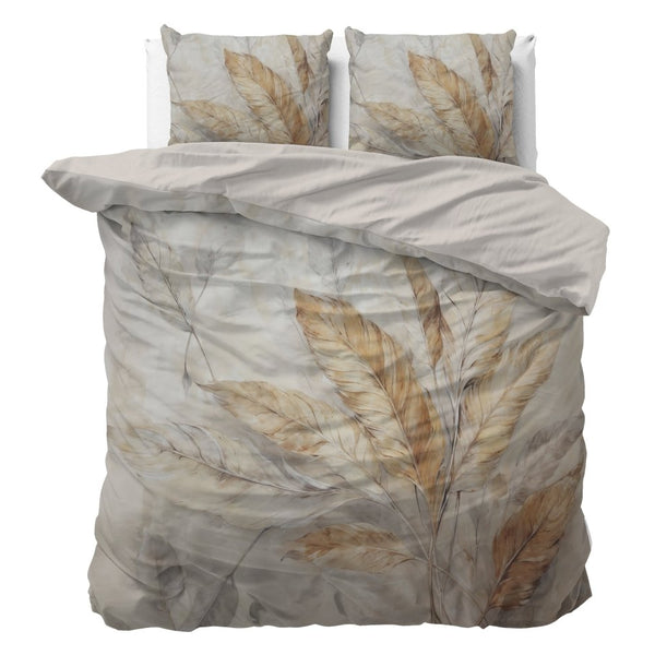 100% Cotton Sateen Duvet Cover Set Whole Nature | Sand | Single - 140cm (W) x 220cm (L) - The Bedding & Blankets Store
