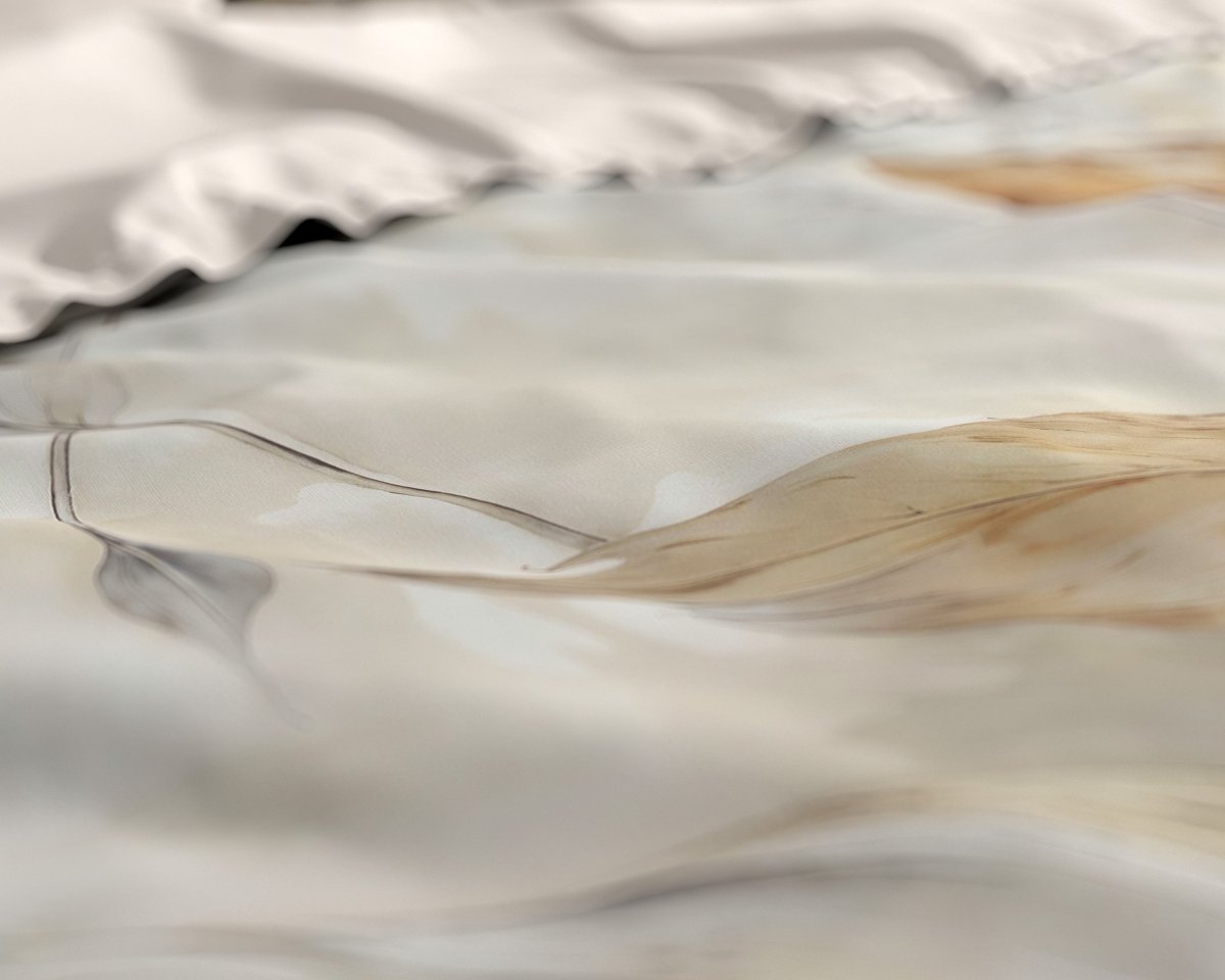 100% Cotton Sateen Duvet Cover Set Whole Nature | Sand | Single - 140cm (W) x 220cm (L) - The Bedding & Blankets Store