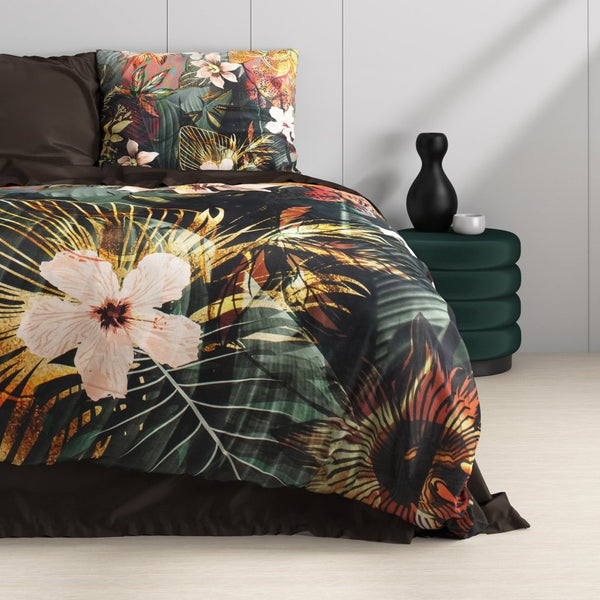 100% Cotton Sateen Duvet Cover Set Wild Rose 2 | Multicolour | Double - 200cm (W) x 220cm (L) - The Bedding & Blankets Store