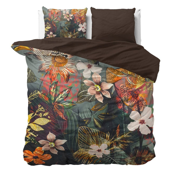 100% Cotton Sateen Duvet Cover Set Wild Rose 2 | Multicolour | Double - 200cm (W) x 220cm (L) - The Bedding & Blankets Store