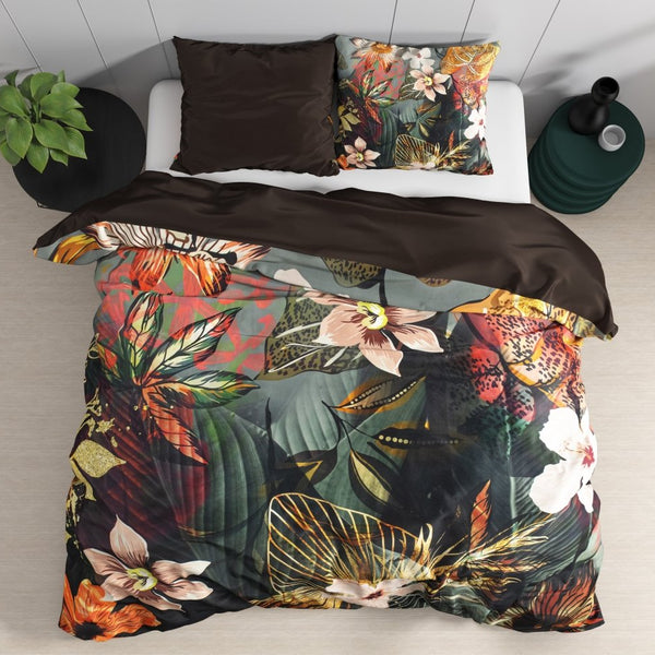 100% Cotton Sateen Duvet Cover Set Wild Rose 2 | Multicolour | Double - 200cm (W) x 220cm (L) - The Bedding & Blankets Store
