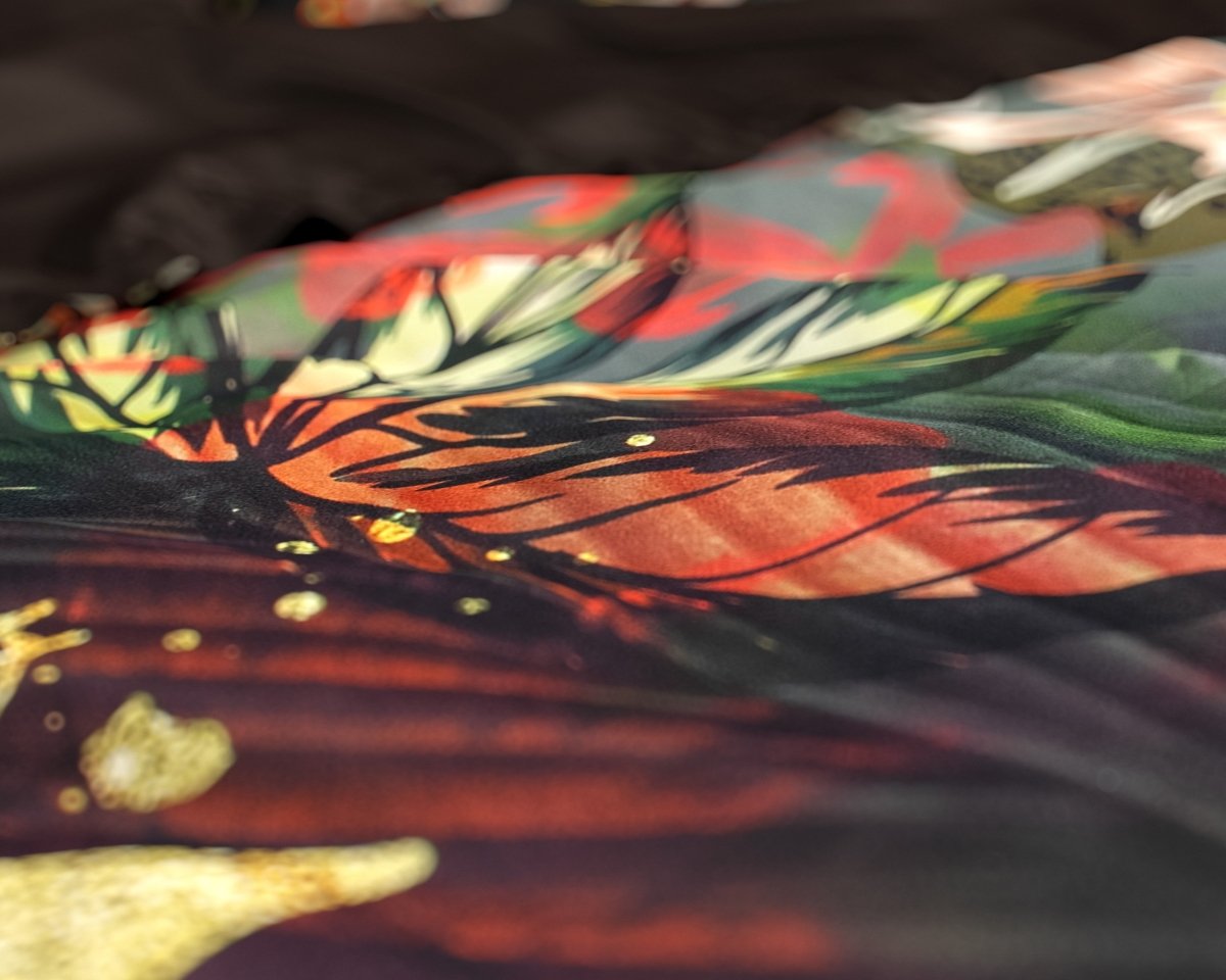 100% Cotton Sateen Duvet Cover Set Wild Rose 2 | Multicolour | Double - 200cm (W) x 220cm (L) - The Bedding & Blankets Store