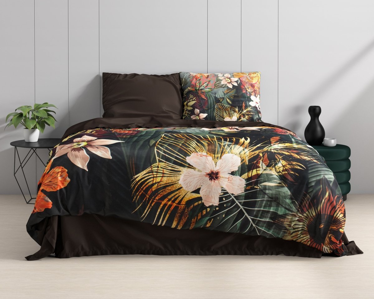 100% Cotton Sateen Duvet Cover Set Wild Rose 2 | Multicolour | Single - 140cm (W) x 220cm (L) - The Bedding & Blankets Store