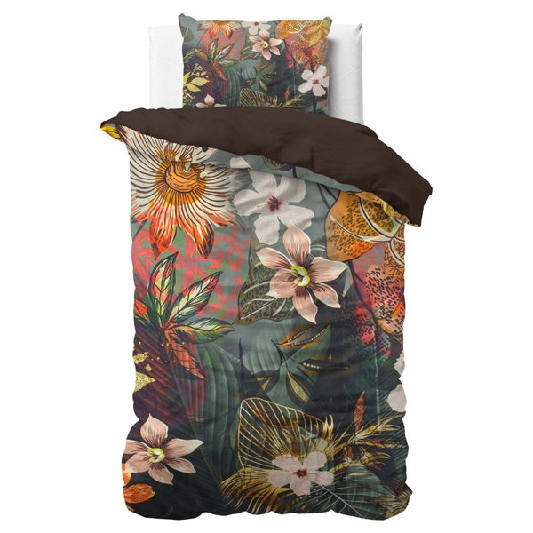 100% Cotton Sateen Duvet Cover Set Wild Rose 2 | Multicolour | Single - 140cm (W) x 220cm (L) - The Bedding & Blankets Store