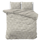 100% Cotton Sateen Duvet Cover Set Yaco | Sand | Double - 200cm (W) x 220cm (L) - The Bedding & Blankets Store