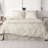 100% Cotton Sateen Duvet Cover Set Yaco | Sand | Double - 200cm (W) x 220cm (L) - The Bedding & Blankets Store