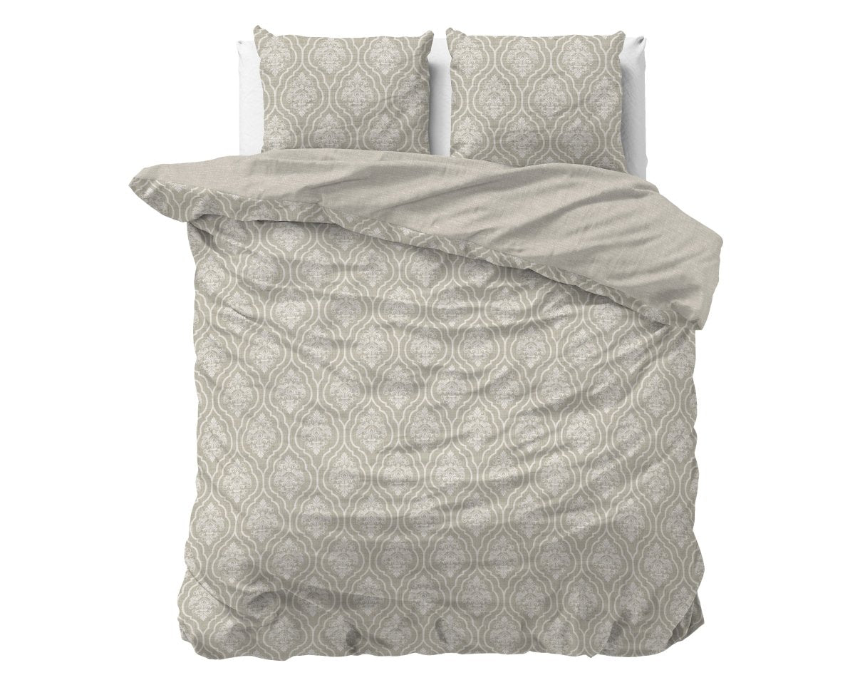 100% Cotton Sateen Duvet Cover Set Yaco | Sand | King - 240cm (W) x 220cm (L) - The Bedding & Blankets Store
