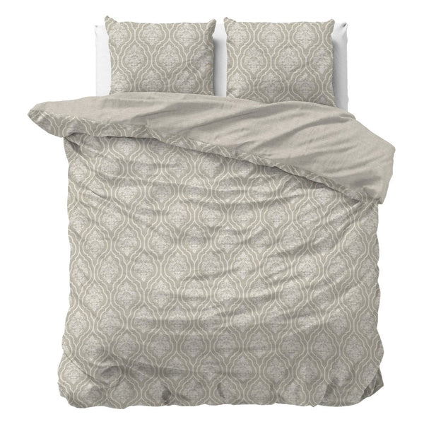 100% Cotton Sateen Duvet Cover Set Yaco | Sand | King - 240cm (W) x 220cm (L) - The Bedding & Blankets Store