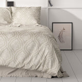 100% Cotton Sateen Duvet Cover Set Yaco | Sand | Single - 140cm (W) x 220cm (L) - The Bedding & Blankets Store