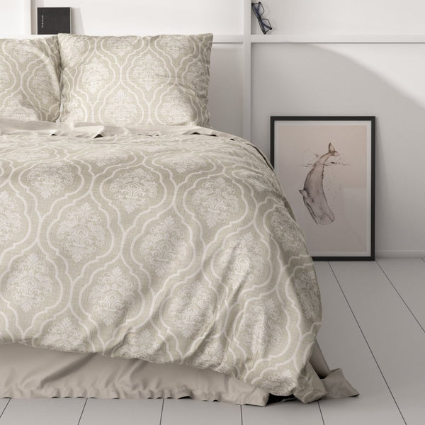 100% Cotton Sateen Duvet Cover Set Yaco | Sand | Single - 140cm (W) x 220cm (L) - The Bedding & Blankets Store