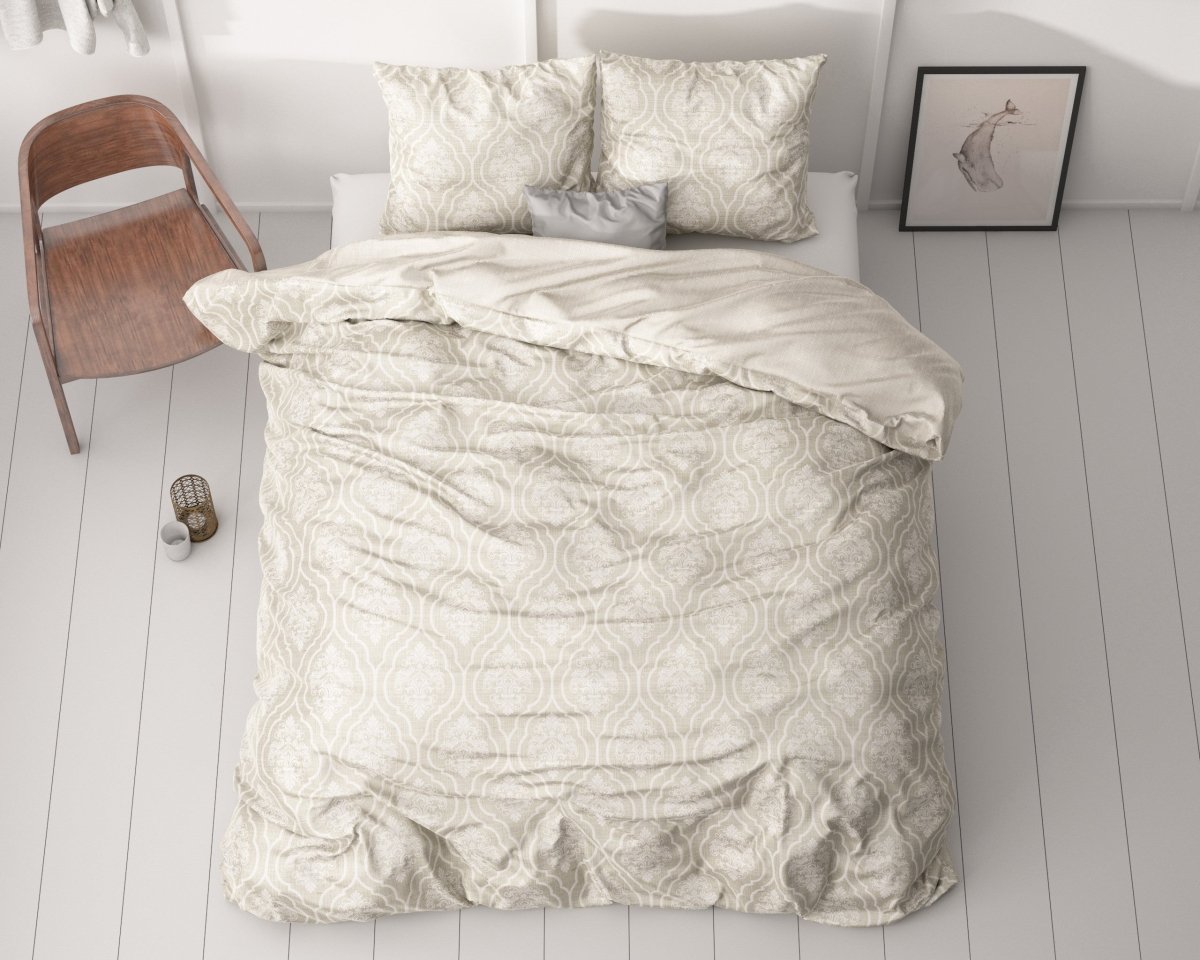 100% Cotton Sateen Duvet Cover Set Yaco | Sand | Single - 140cm (W) x 220cm (L) - The Bedding & Blankets Store