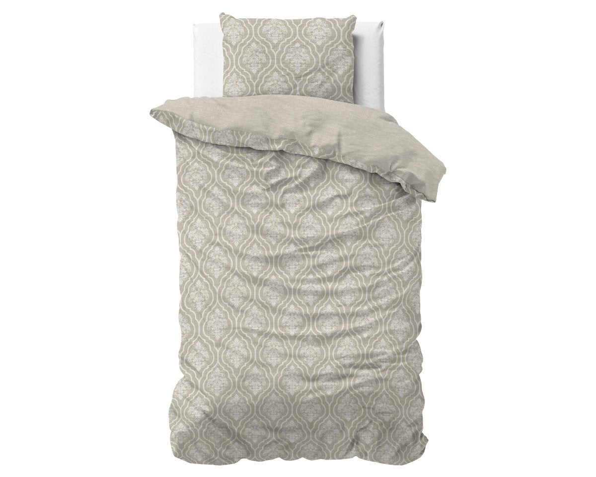 100% Cotton Sateen Duvet Cover Set Yaco | Sand | Single - 140cm (W) x 220cm (L) - The Bedding & Blankets Store
