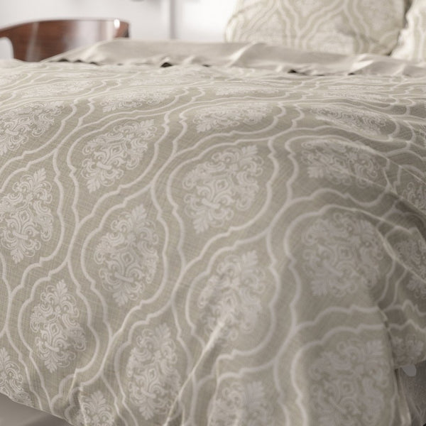 100% Cotton Sateen Duvet Cover Set Yaco | Sand | Single - 140cm (W) x 220cm (L) - The Bedding & Blankets Store