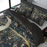 100% Cotton Sateen Duvet Cover Set Yasmin | Gold | Double - 200cm (W) x 220cm (L) - The Bedding & Blankets Store