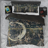 100% Cotton Sateen Duvet Cover Set Yasmin | Gold | Double - 200cm (W) x 220cm (L) - The Bedding & Blankets Store