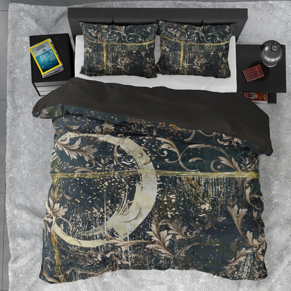 100% Cotton Sateen Duvet Cover Set Yasmin | Gold | Double - 200cm (W) x 220cm (L) - The Bedding & Blankets Store
