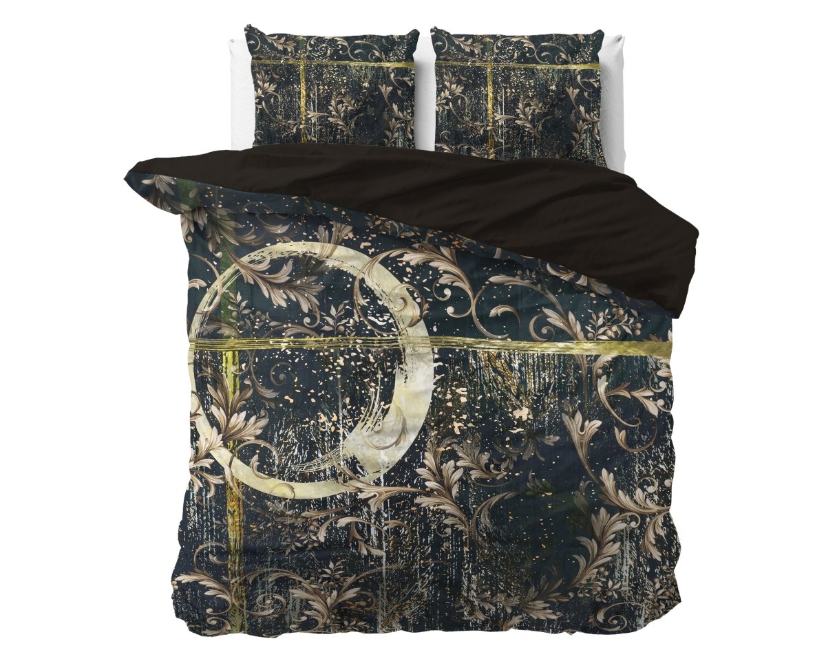 100% Cotton Sateen Duvet Cover Set Yasmin | Gold | Double - 200cm (W) x 220cm (L) - The Bedding & Blankets Store