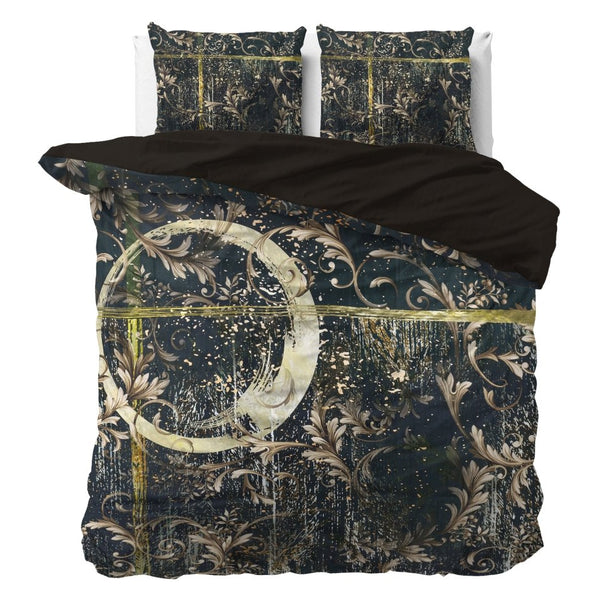 100% Cotton Sateen Duvet Cover Set Yasmin | Gold | Double - 200cm (W) x 220cm (L) - The Bedding & Blankets Store