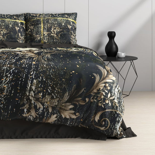 100% Cotton Sateen Duvet Cover Set Yasmin | Gold | King - 240cm (W) x 220cm (L) - The Bedding & Blankets Store