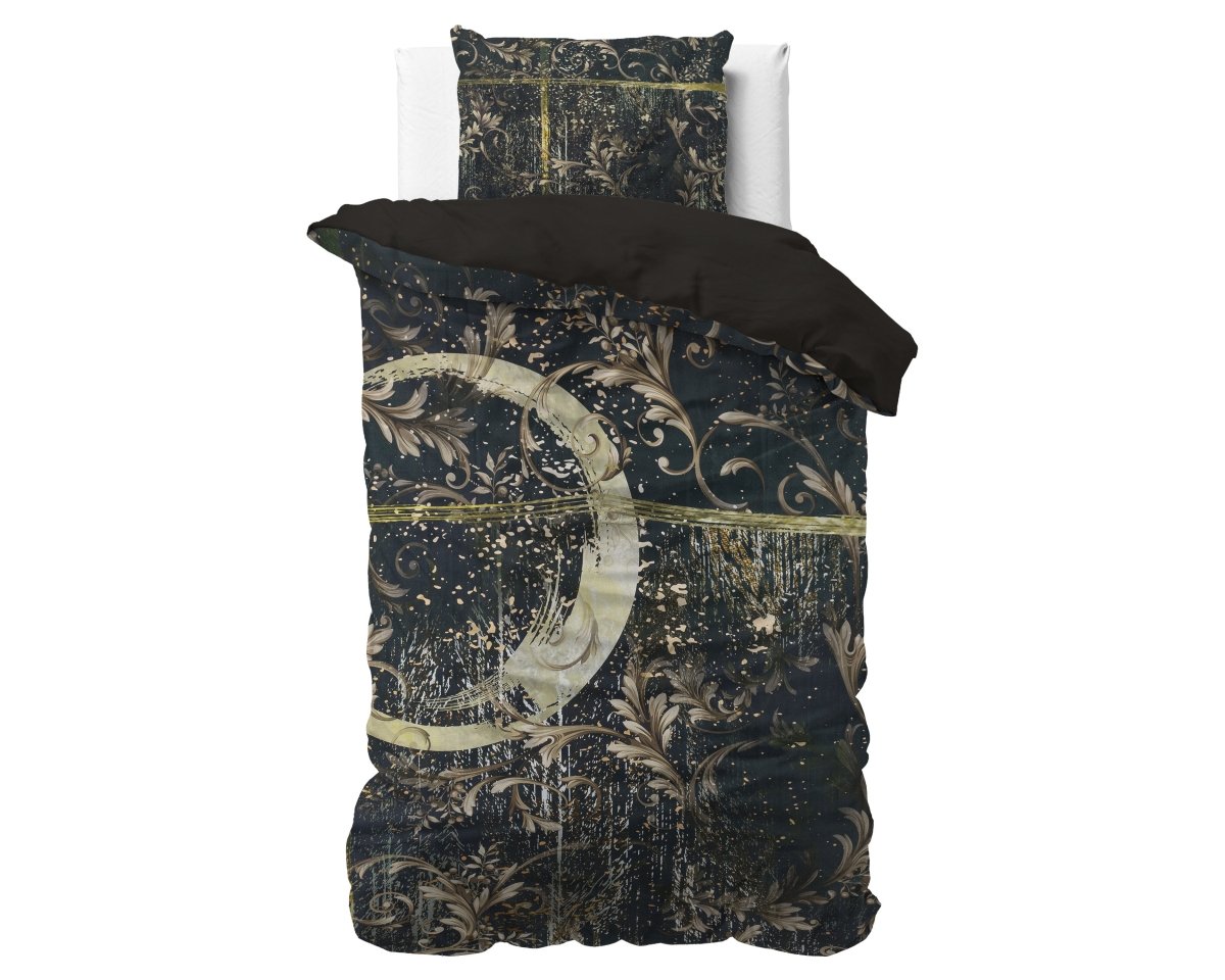 100% Cotton Sateen Duvet Cover Set Yasmin | Gold | Single - 140cm (W) x 220cm (L) - The Bedding & Blankets Store
