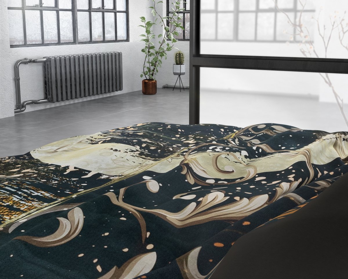 100% Cotton Sateen Duvet Cover Set Yasmin | Gold | Single - 140cm (W) x 220cm (L) - The Bedding & Blankets Store