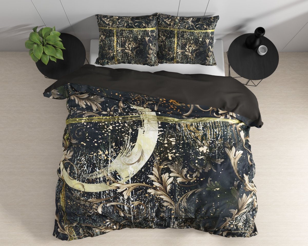 100% Cotton Sateen Duvet Cover Set Yasmin | Gold | Single - 140cm (W) x 220cm (L) - The Bedding & Blankets Store