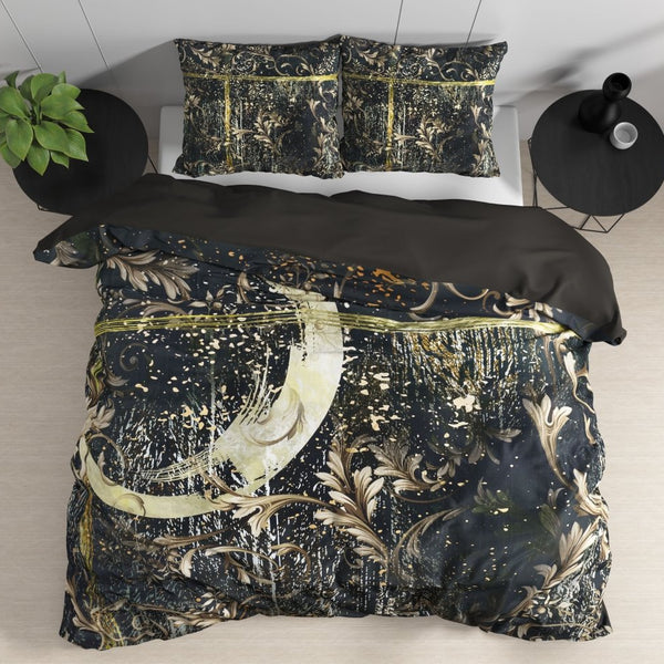 100% Cotton Sateen Duvet Cover Set Yasmin | Gold | Single - 140cm (W) x 220cm (L) - The Bedding & Blankets Store