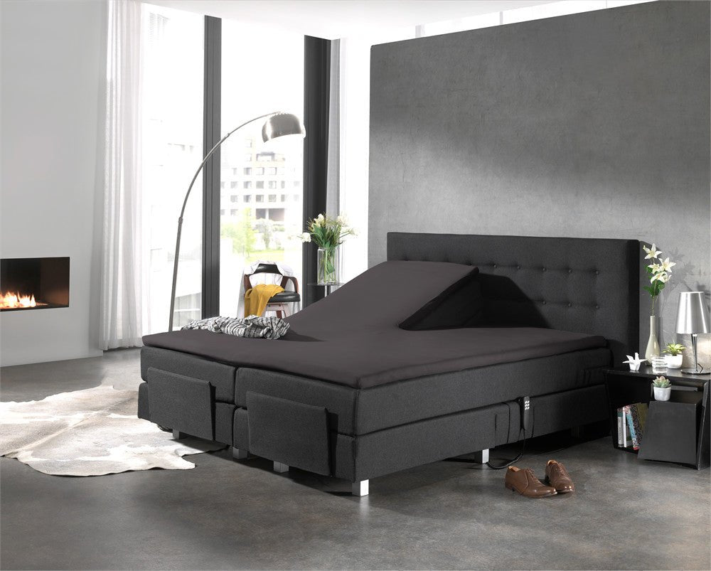 100% Cotton Split - Topper Fitted Sheet | Anthracite Grey | Double 140 x 200cm (L) x 15cm (D) - The Bedding & Blankets Store