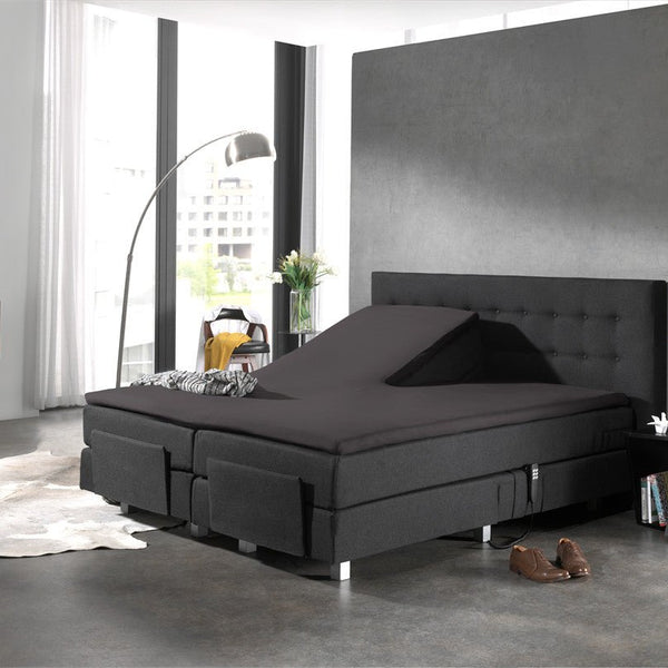 100% Cotton Split - Topper Fitted Sheet | Anthracite Grey | Double 140 x 200cm (L) x 15cm (D) - The Bedding & Blankets Store