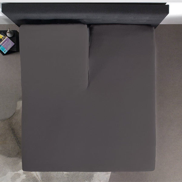 100% Cotton Split - Topper Fitted Sheet | Anthracite Grey | Double 140 x 200cm (L) x 15cm (D) - The Bedding & Blankets Store