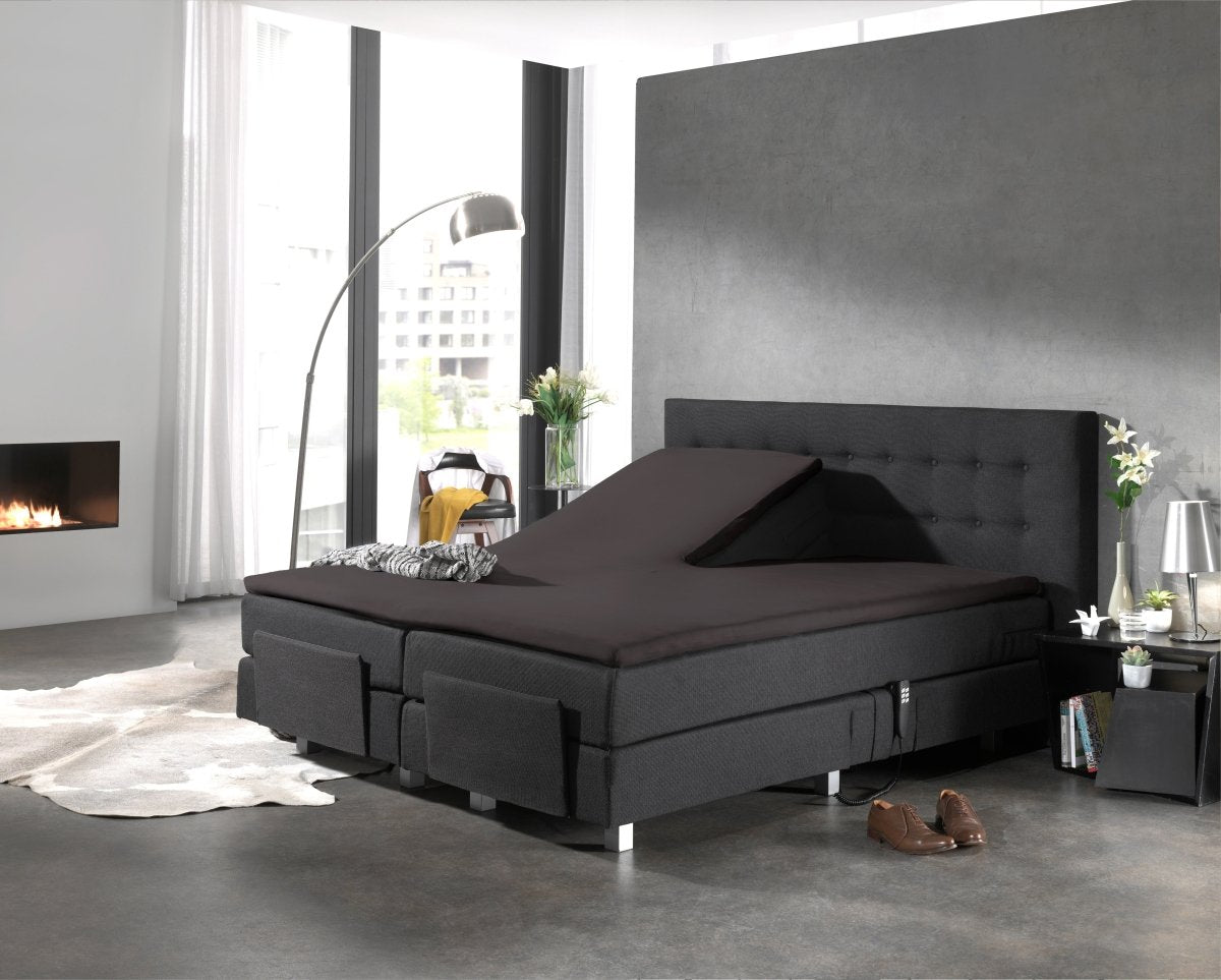 100% Cotton Split - Topper Fitted Sheet | Anthracite Grey | Double 140 x 200cm (L) x 15cm (D) - The Bedding & Blankets Store