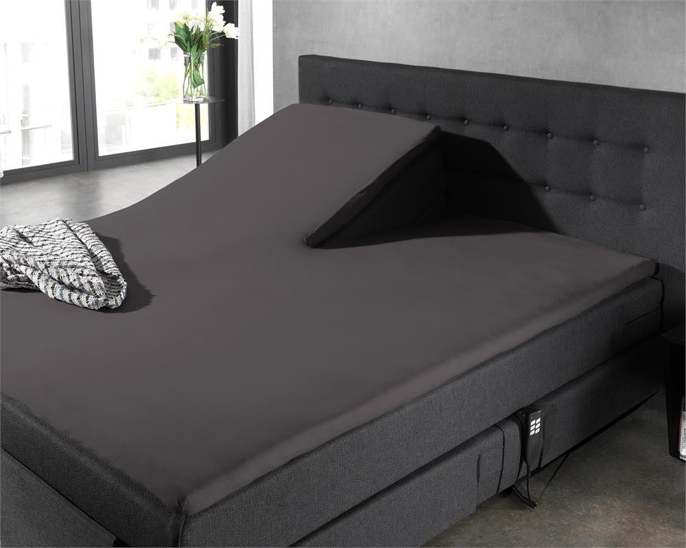 100% Cotton Split - Topper Fitted Sheet | Anthracite Grey | Double 140 x 200cm (L) x 15cm (D) - The Bedding & Blankets Store