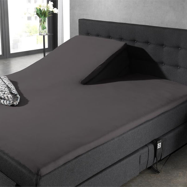 100% Cotton Split - Topper Fitted Sheet | Anthracite Grey | Double 140 x 200cm (L) x 15cm (D) - The Bedding & Blankets Store