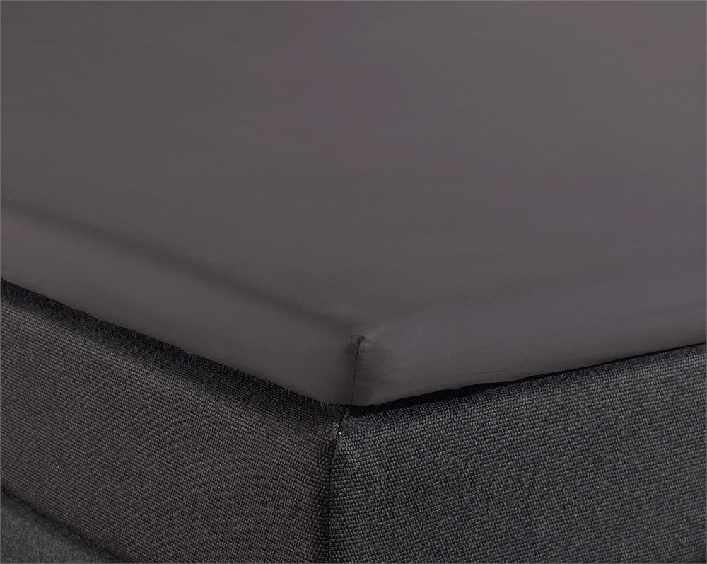 100% Cotton Split - Topper Fitted Sheet | Anthracite Grey | Double 140 x 200cm (L) x 15cm (D) - The Bedding & Blankets Store