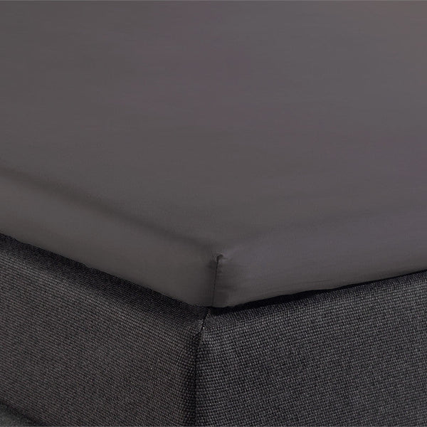 100% Cotton Split - Topper Fitted Sheet | Anthracite Grey | Double 140 x 200cm (L) x 15cm (D) - The Bedding & Blankets Store