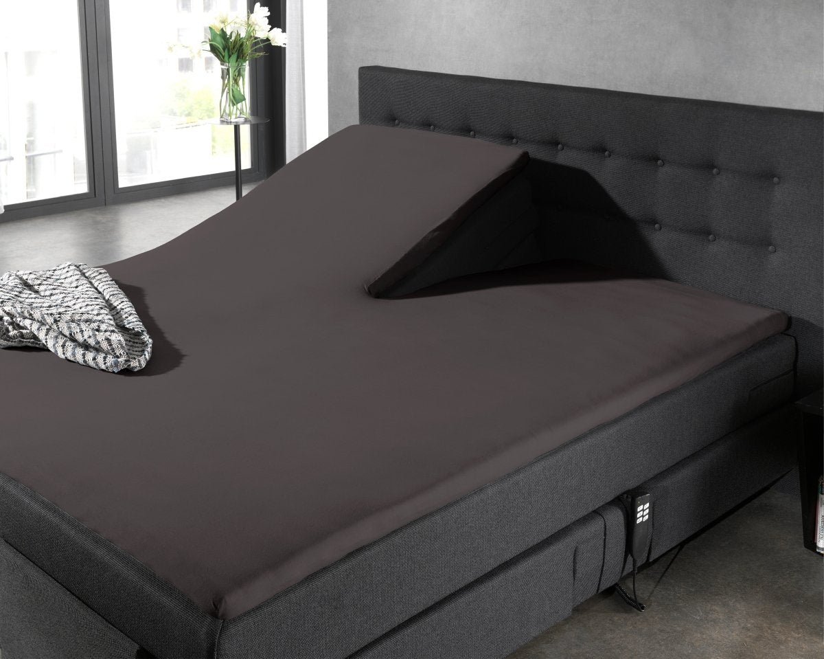 100% Cotton Split - Topper Fitted Sheet | Anthracite Grey | Double 140 x 200cm (L) x 15cm (D) - The Bedding & Blankets Store