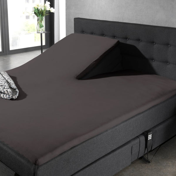 100% Cotton Split - Topper Fitted Sheet | Anthracite Grey | Double 140 x 200cm (L) x 15cm (D) - The Bedding & Blankets Store