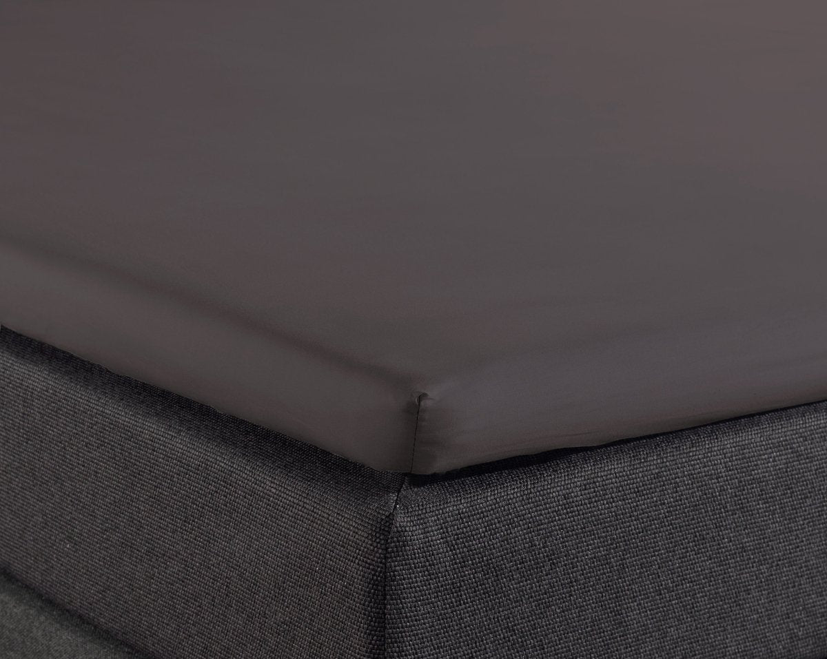 100% Cotton Split - Topper Fitted Sheet | Anthracite Grey | Double 140 x 200cm (L) x 15cm (D) - The Bedding & Blankets Store