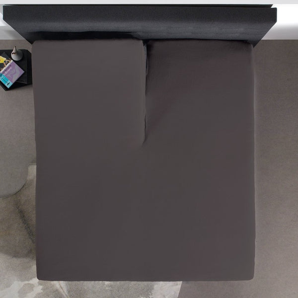 100% Cotton Split - Topper Fitted Sheet | Anthracite Grey | Double 140 x 200cm (L) x 15cm (D) - The Bedding & Blankets Store