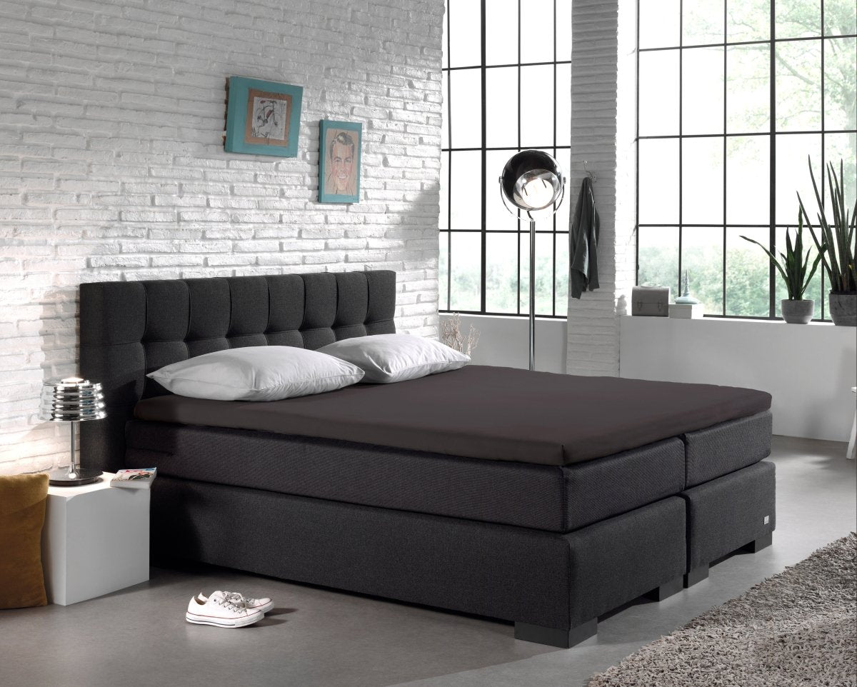100% Cotton Split - Topper Fitted Sheet | Anthracite Grey | Double 140 x 200cm (L) x 15cm (D) - The Bedding & Blankets Store