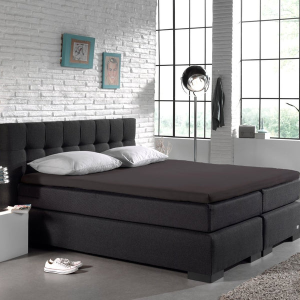 100% Cotton Split - Topper Fitted Sheet | Anthracite Grey | Double 140 x 200cm (L) x 15cm (D) - The Bedding & Blankets Store