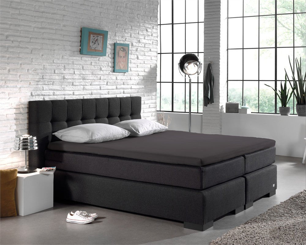 100% Cotton Split - Topper Fitted Sheet | Anthracite Grey | Double 140 x 200cm (L) x 15cm (D) - The Bedding & Blankets Store