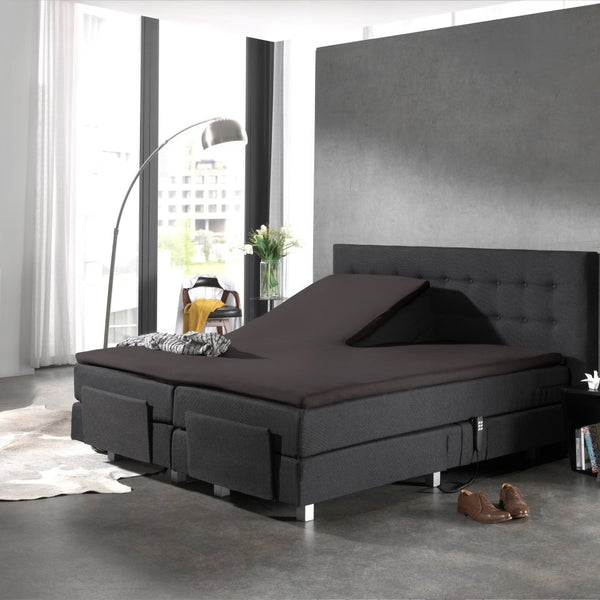100% Cotton Split - Topper Fitted Sheet | Anthracite Grey | Double 140 x 200cm (L) x 15cm (D) - The Bedding & Blankets Store