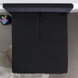 100% Cotton Split - Topper Fitted Sheet | Black | Double 140 x 200cm (L) x 15cm (D) - The Bedding & Blankets Store
