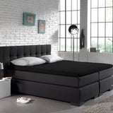 100% Cotton Split - Topper Fitted Sheet | Black | Double 140 x 200cm (L) x 15cm (D) - The Bedding & Blankets Store
