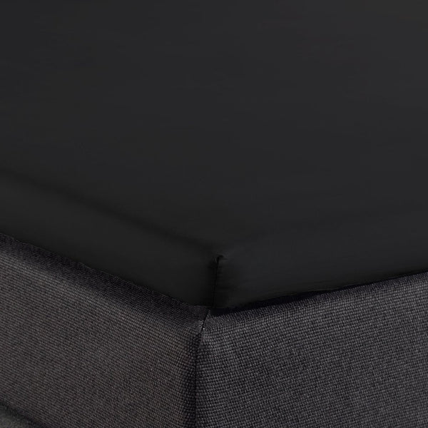 100% Cotton Split - Topper Fitted Sheet | Black | Double 140 x 200cm (L) x 15cm (D) - The Bedding & Blankets Store