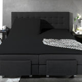 100% Cotton Split - Topper Fitted Sheet | Black | Double 140 x 200cm (L) x 15cm (D) - The Bedding & Blankets Store