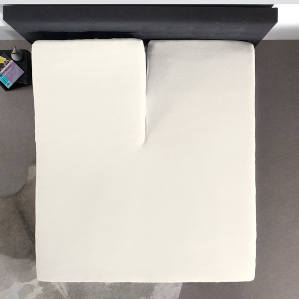 100% Cotton Split - Topper Fitted Sheet | Cream | Double 140 x 200cm (L) x 15cm (D) - The Bedding & Blankets Store