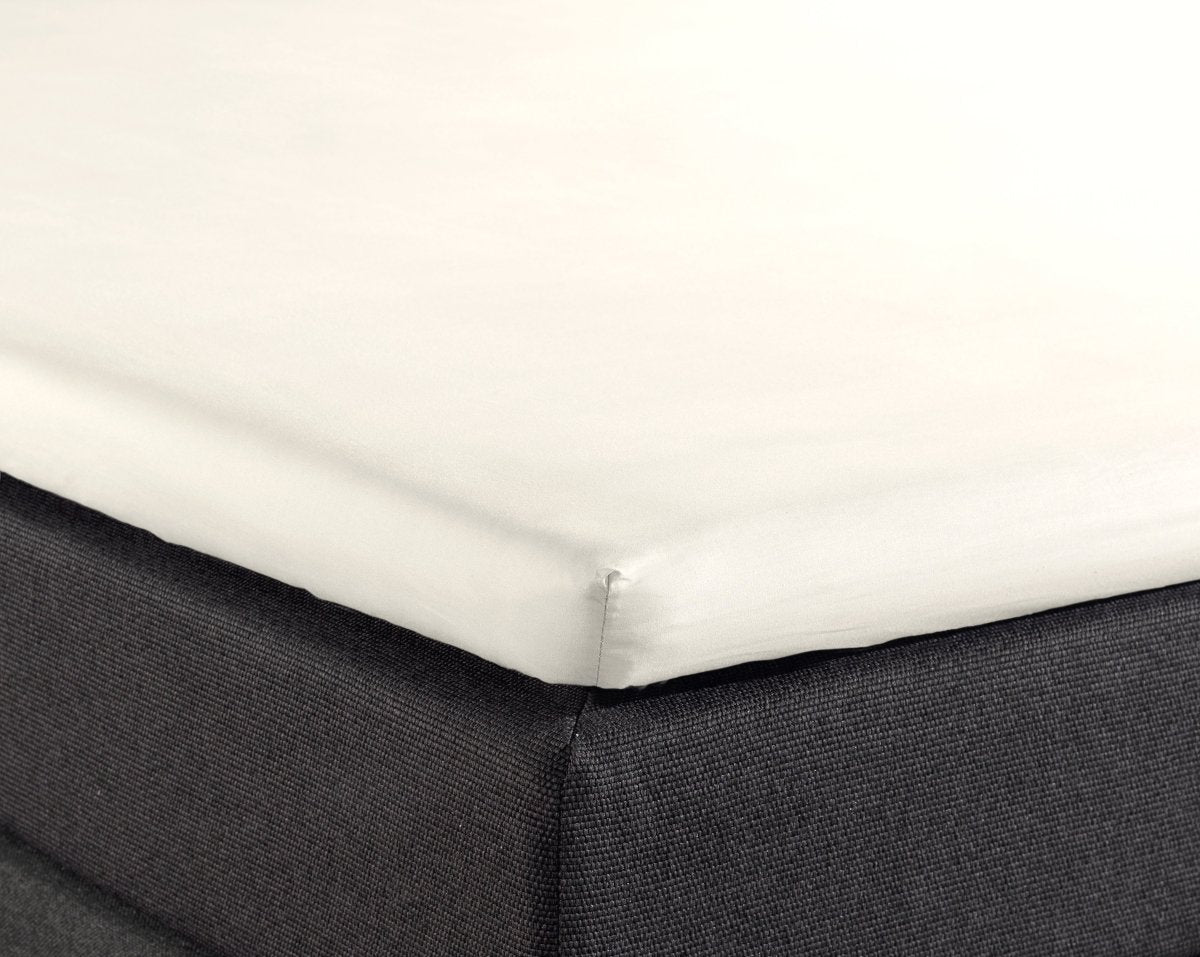 100% Cotton Split - Topper Fitted Sheet | Cream | Double 140 x 200cm (L) x 15cm (D) - The Bedding & Blankets Store