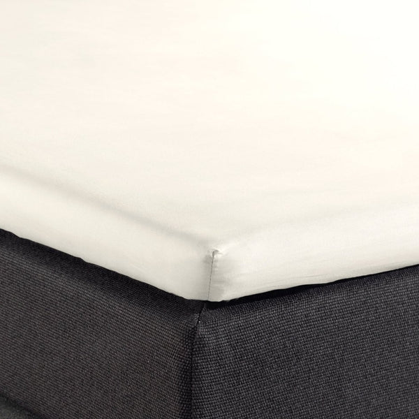 100% Cotton Split - Topper Fitted Sheet | Cream | Double 140 x 200cm (L) x 15cm (D) - The Bedding & Blankets Store